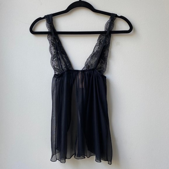 LA SENZA - SHEER LACE AND MESH LINGERIE TOP - Picture 6 of 6